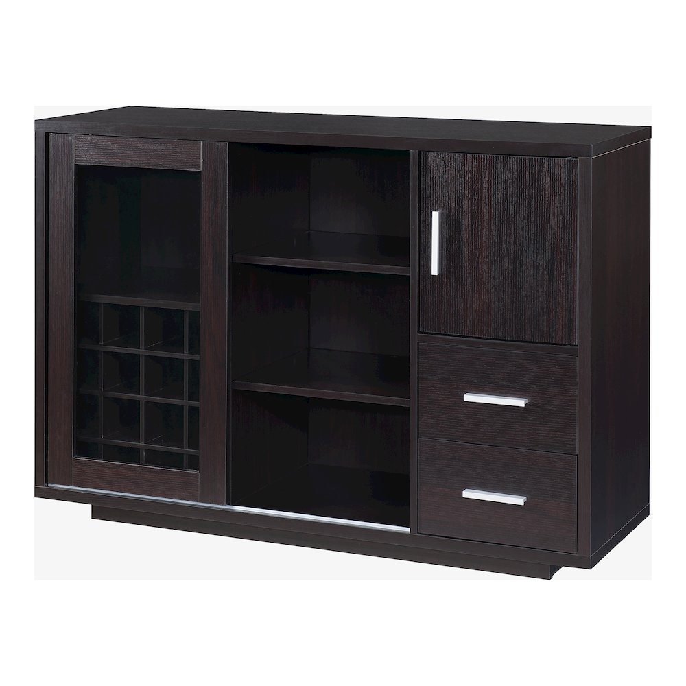 Payton Contemporary Wood Multi-Storage Buffet in Cappuccino. Picture 1