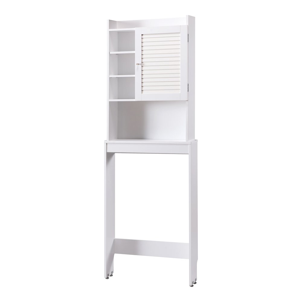 Daza Modern Wood Bathroom Space Saving Cabinet in White. Picture 1