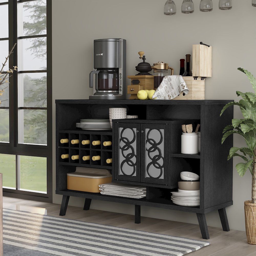Rewest Wood Multi-Storage Buffet in Cappuccino. Picture 2