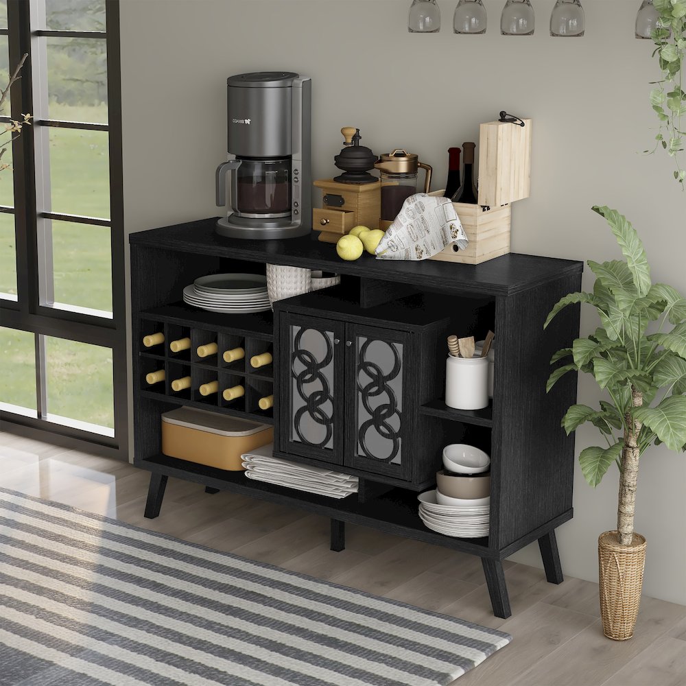 Rewest Wood Multi-Storage Buffet in Cappuccino. Picture 3