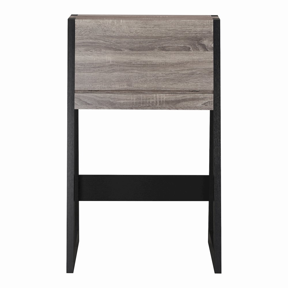 Gase Farmhouse Wood Fold Down Desk in Distressed Gray/Black. Picture 3