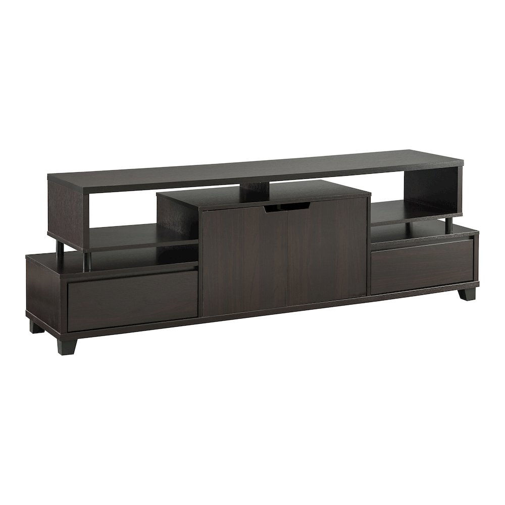 Eliana Wood Multi-Storage TV Stand in Cappuccino. Picture 2