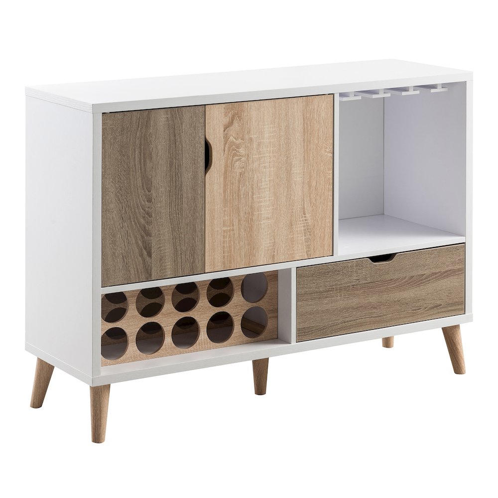 Vaughn Transitional Wood 10-Bottle Wine Rack in White. Picture 1