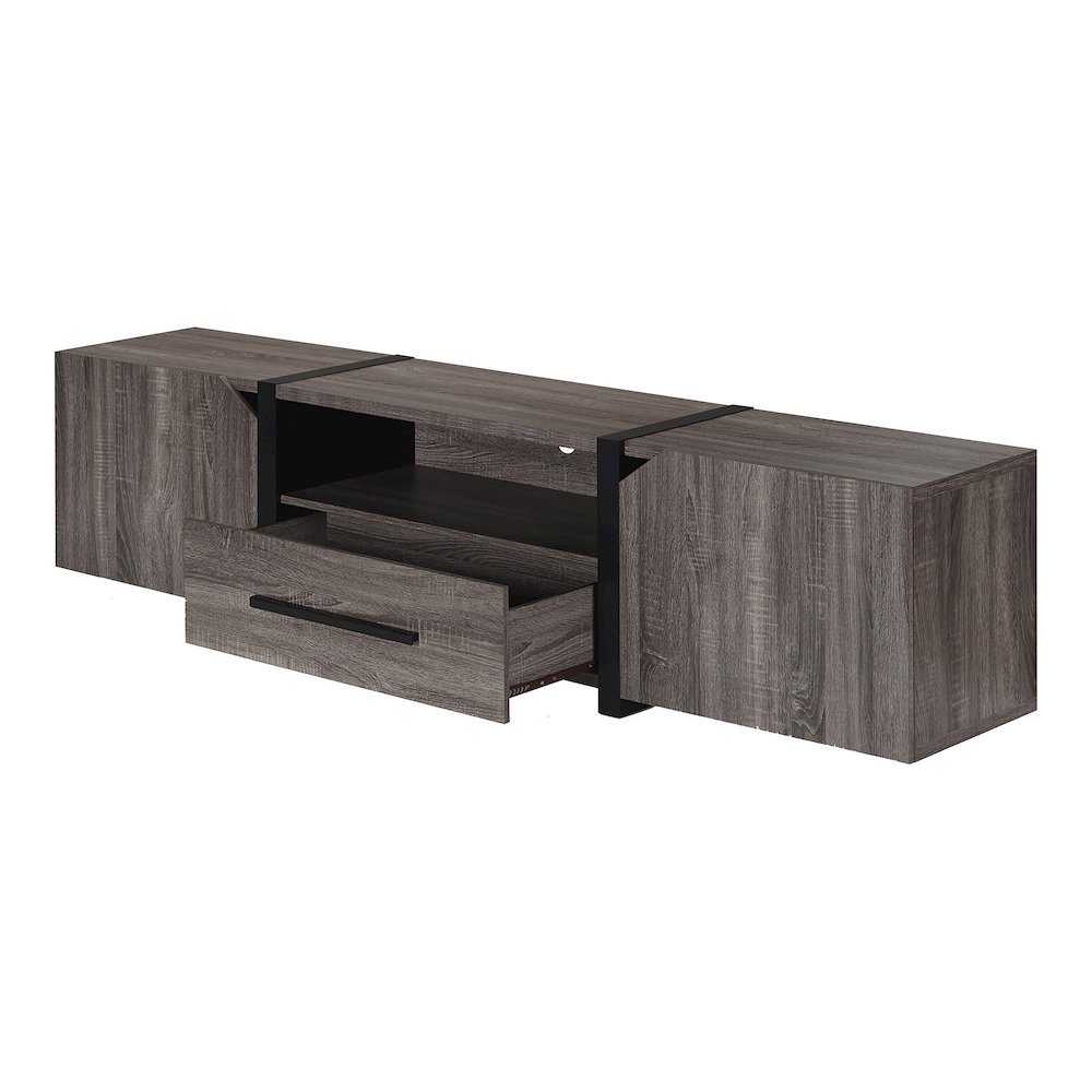 Diego Rustic Wood 81.5-Inch TV Stand. Picture 3