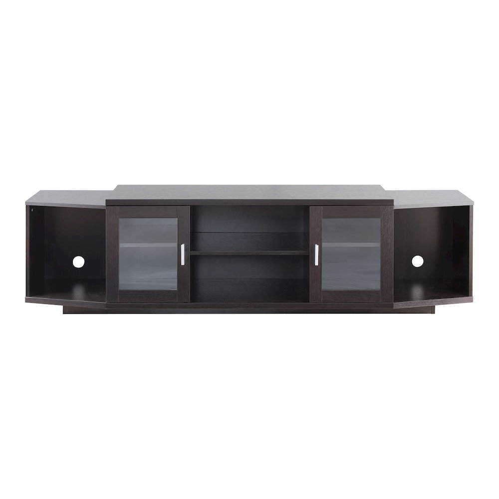 Vinnie Modern Wood 72-Inch TV Stand in Cappuccino. Picture 2
