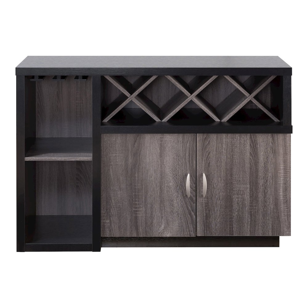 Sauterne Wood Multi-Storage Buffet in Distressed Gray. Picture 2
