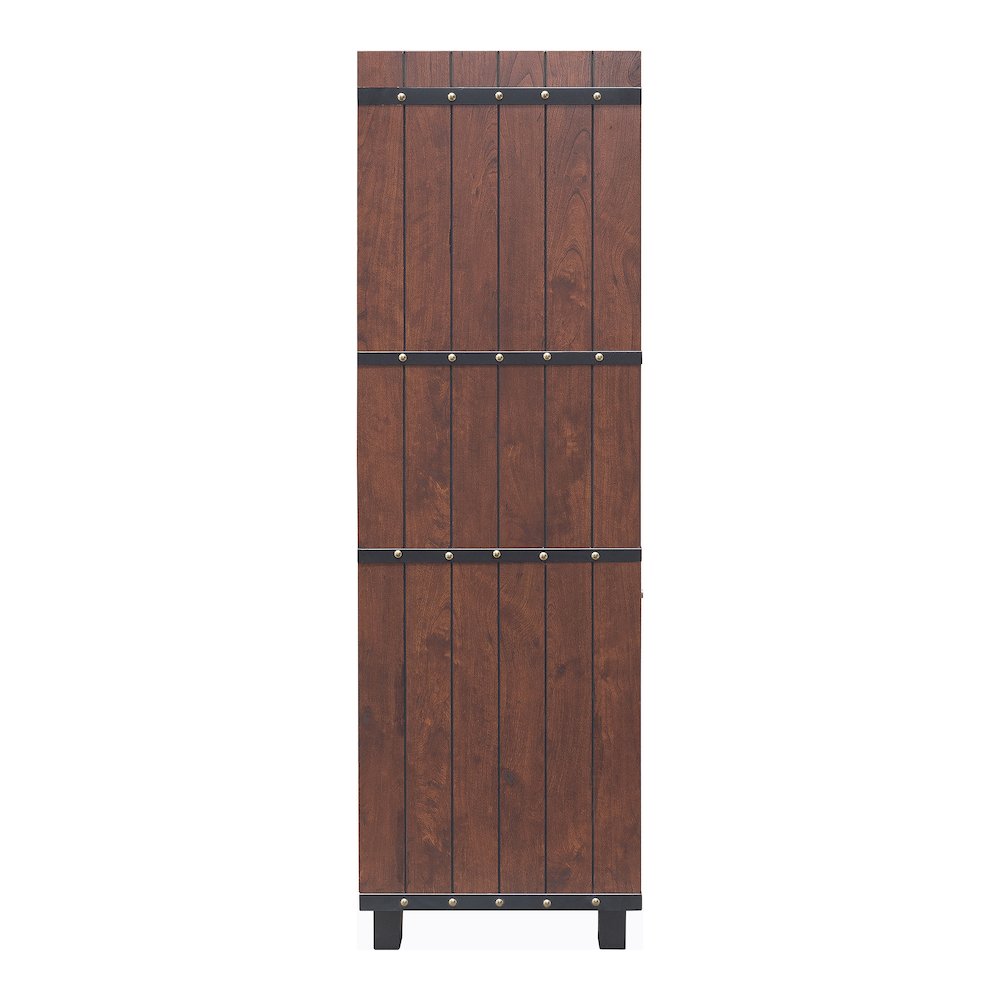 Glamdon Farmhouse Wood 4-Bottle Wine Rack in Vintage Walnut. Picture 2