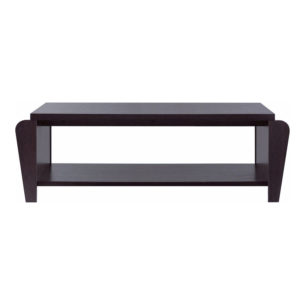 Allium Wood Coffee Table with Magazine Rack in Cappuccino. Picture 2