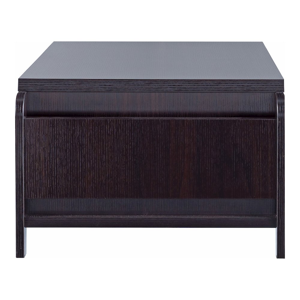Allium Wood Coffee Table with Magazine Rack in Cappuccino. Picture 3