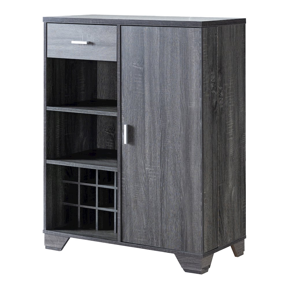 Morchi Modern Wood 12-Bottle Buffet in Dark Gray. Picture 1