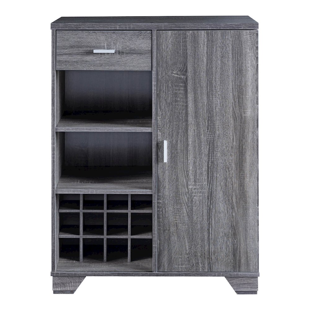 Morchi Modern Wood 12-Bottle Buffet in Dark Gray. Picture 2
