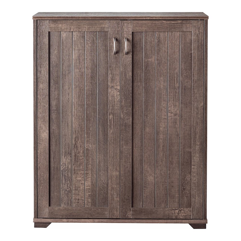 Lucile Wood Shoe Cabinet with 5-Shelf in Walnut Oak. Picture 2
