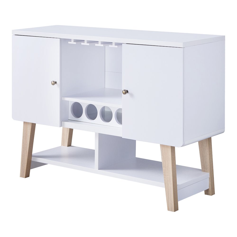 Nico Modern Wood 4-Bottle Buffet in White. Picture 1