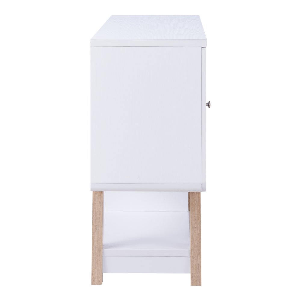 Nico Modern Wood 4-Bottle Buffet in White. Picture 3