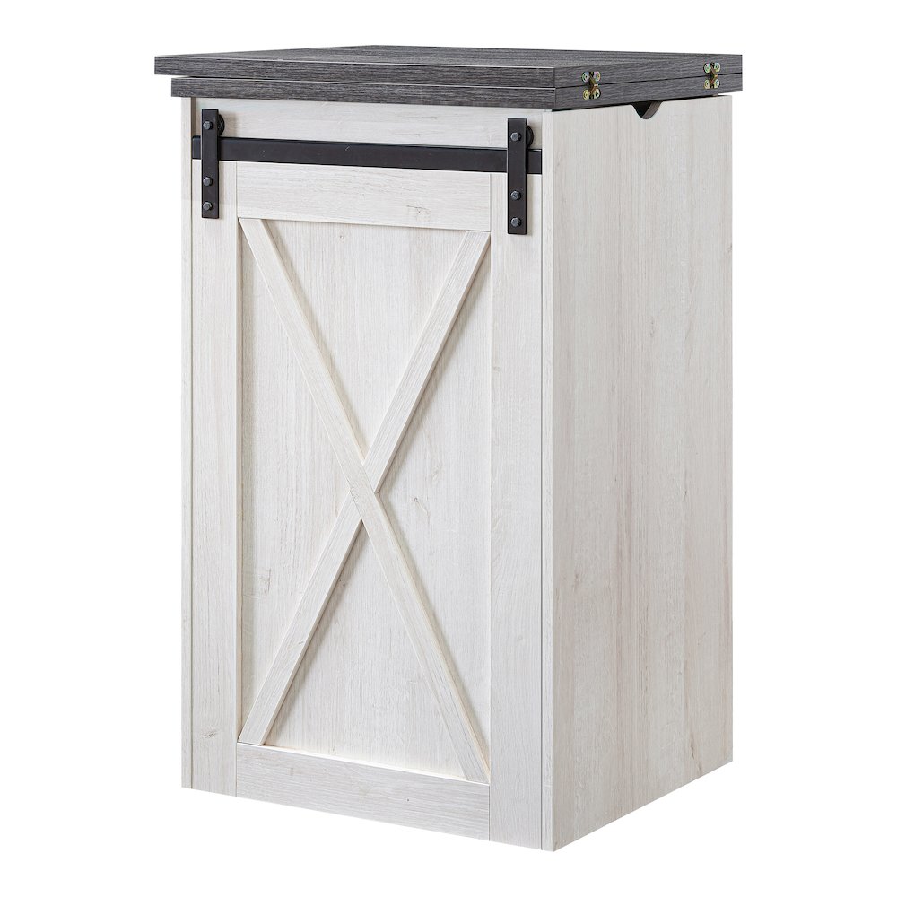 Palvery Transitional Wood Expandable Home Bar in White Oak. Picture 1