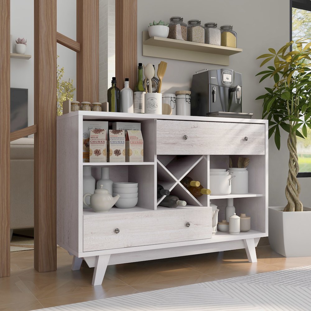 Tannery Wood Multi-Storage Buffet in White Oak. Picture 4