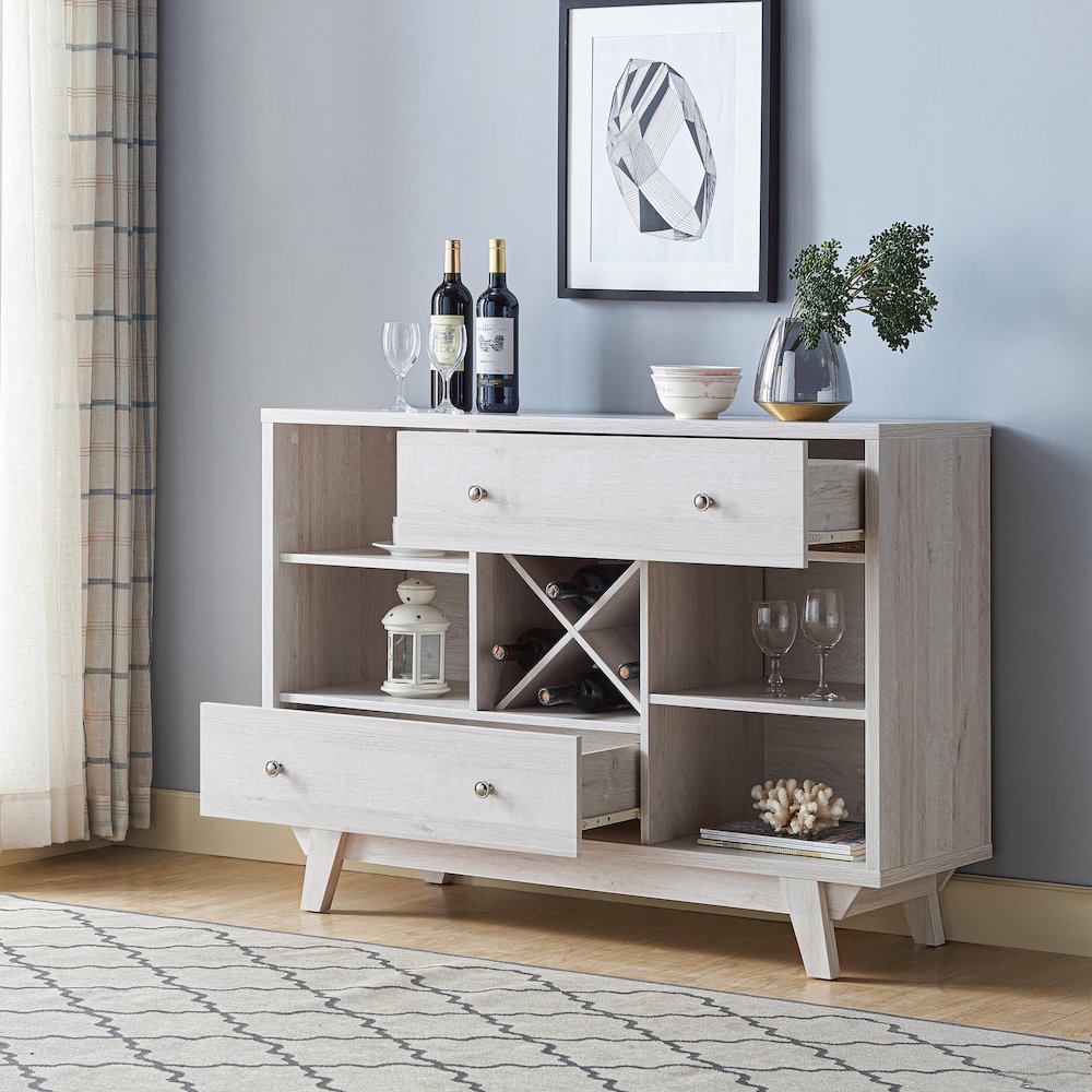 Tannery Wood Multi-Storage Buffet in White Oak. Picture 5