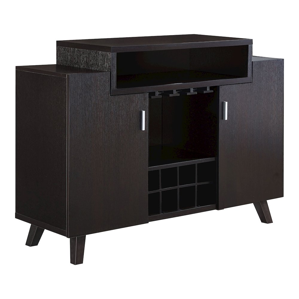 Pahrump Mid-Century Wood Wine Storage Buffet in Cappuccino. Picture 2