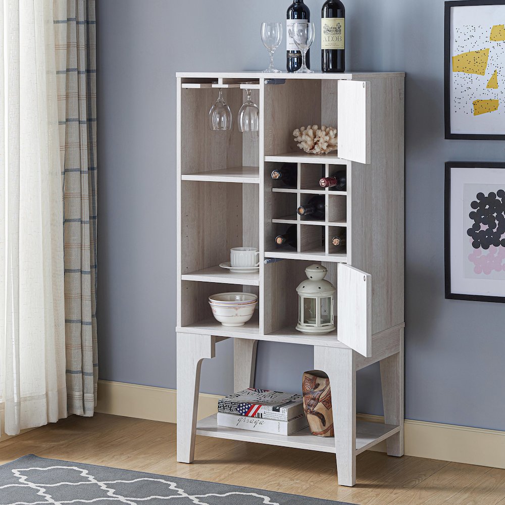 Doxnar Contemporary Wood Wine Rack in White Oak. Picture 5