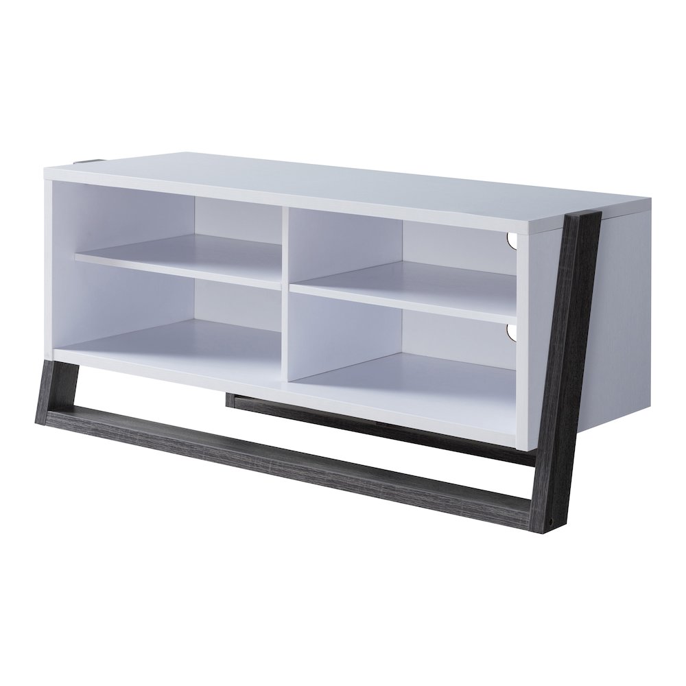 Kente Modern Wood 4-Shelf TV Stand. Picture 1