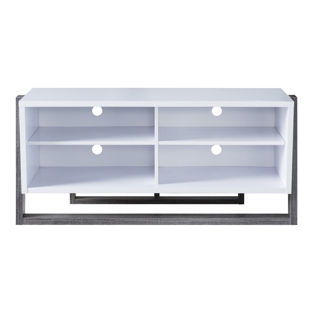 Kente Modern Wood 4-Shelf TV Stand. Picture 2
