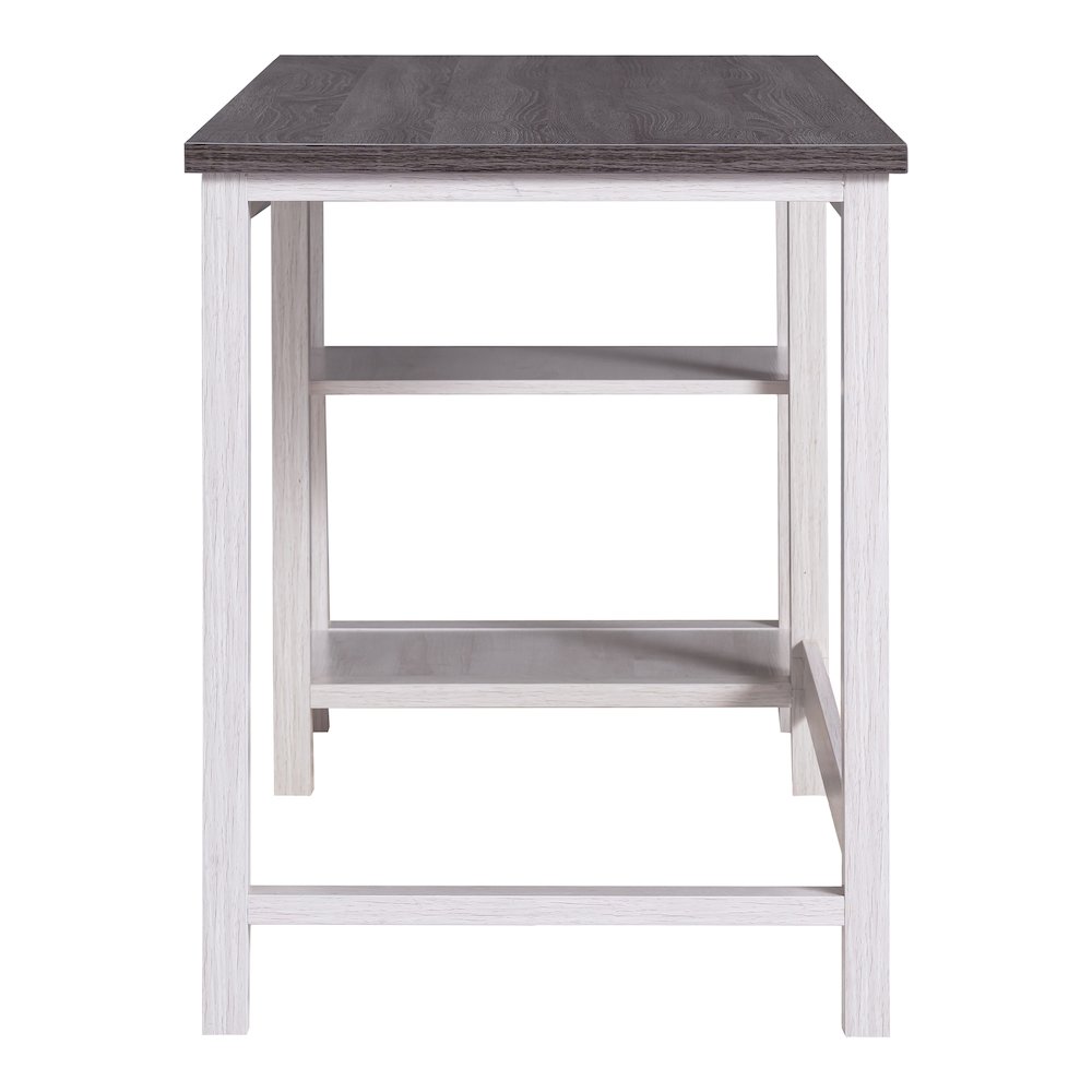 Cressida Modern Wood Desk with Shelves in White Oak. Picture 4