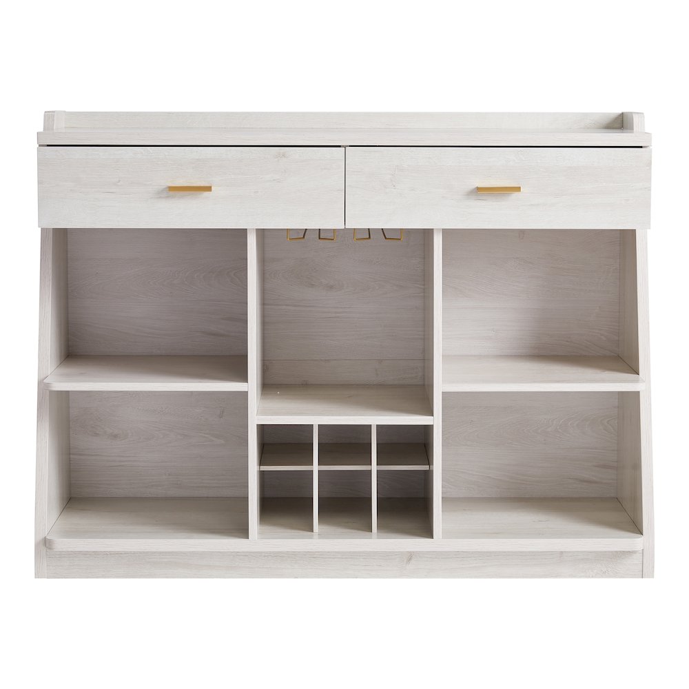 Flyn Wood Multi-Storage Wine Cabinet in White Oak. Picture 2