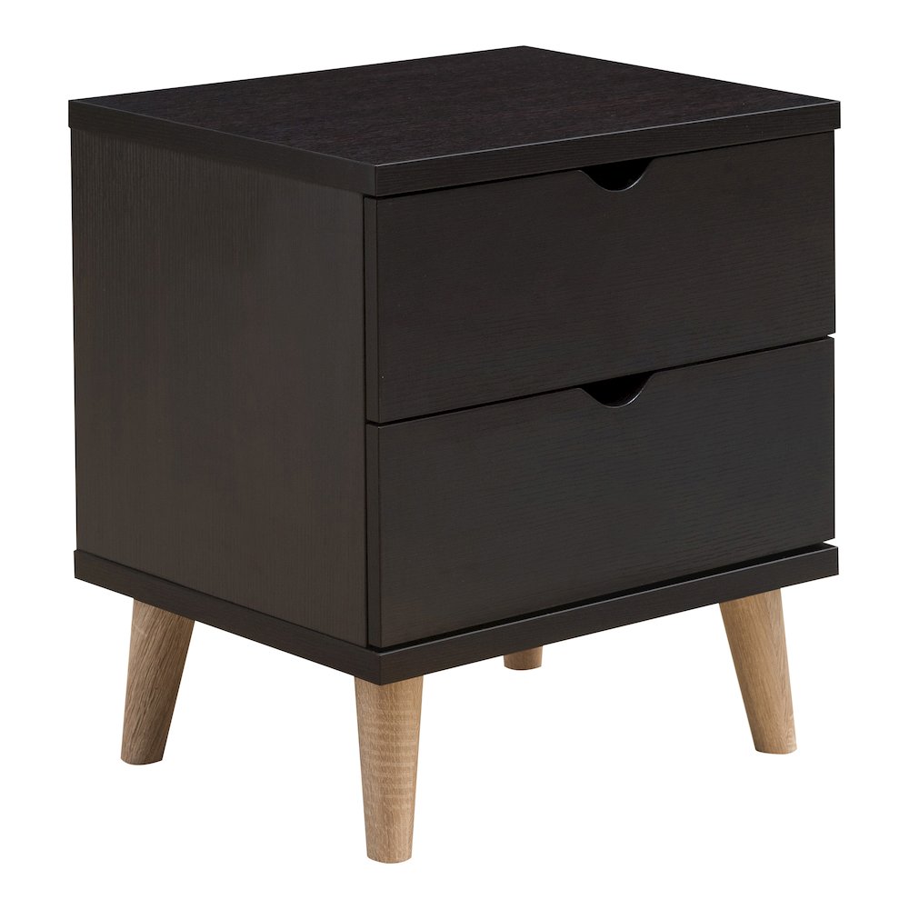Enora Adult Modern 2-Drawer Nightstand, Cappuccino. Picture 5