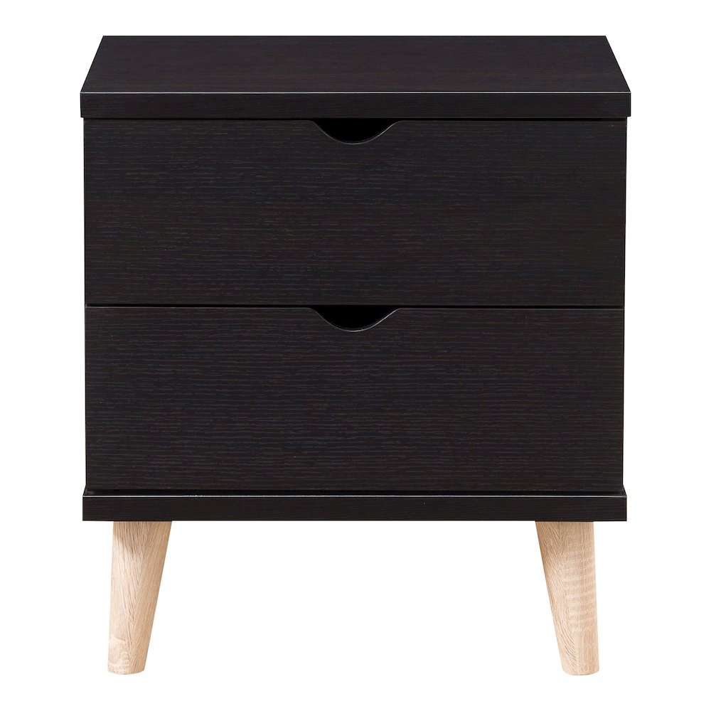 Enora Adult Modern 2-Drawer Nightstand, Cappuccino. Picture 1