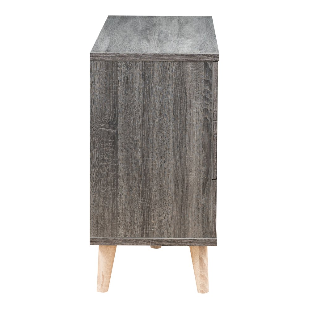 Orden Wood 6-Drawer Dresser for Bedroom in Dark Gray. Picture 3