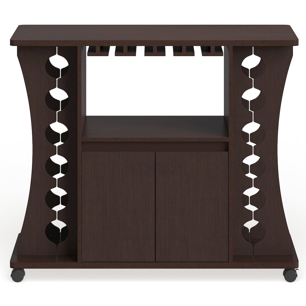 Milan Modern Wood Buffet with Wine Rack in Espresso. Picture 2