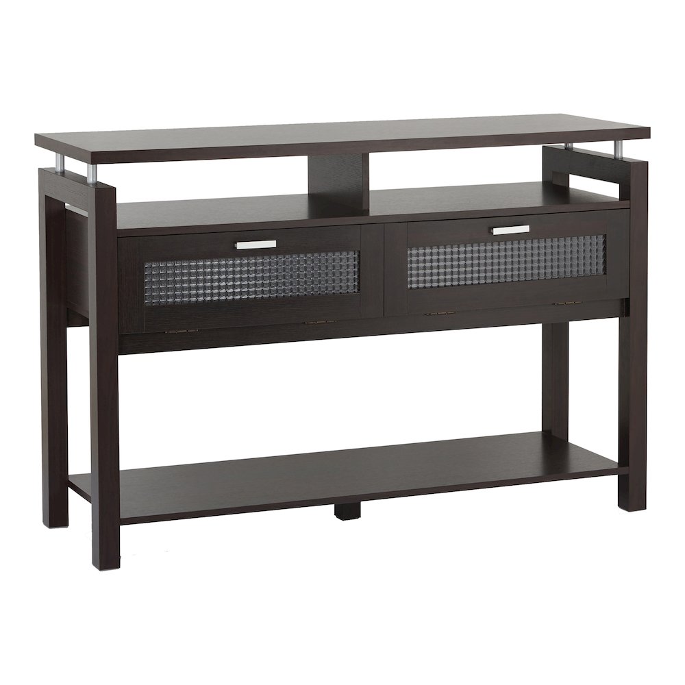 Tayler Contemporary Wood Storage Console Table in Espresso. Picture 1