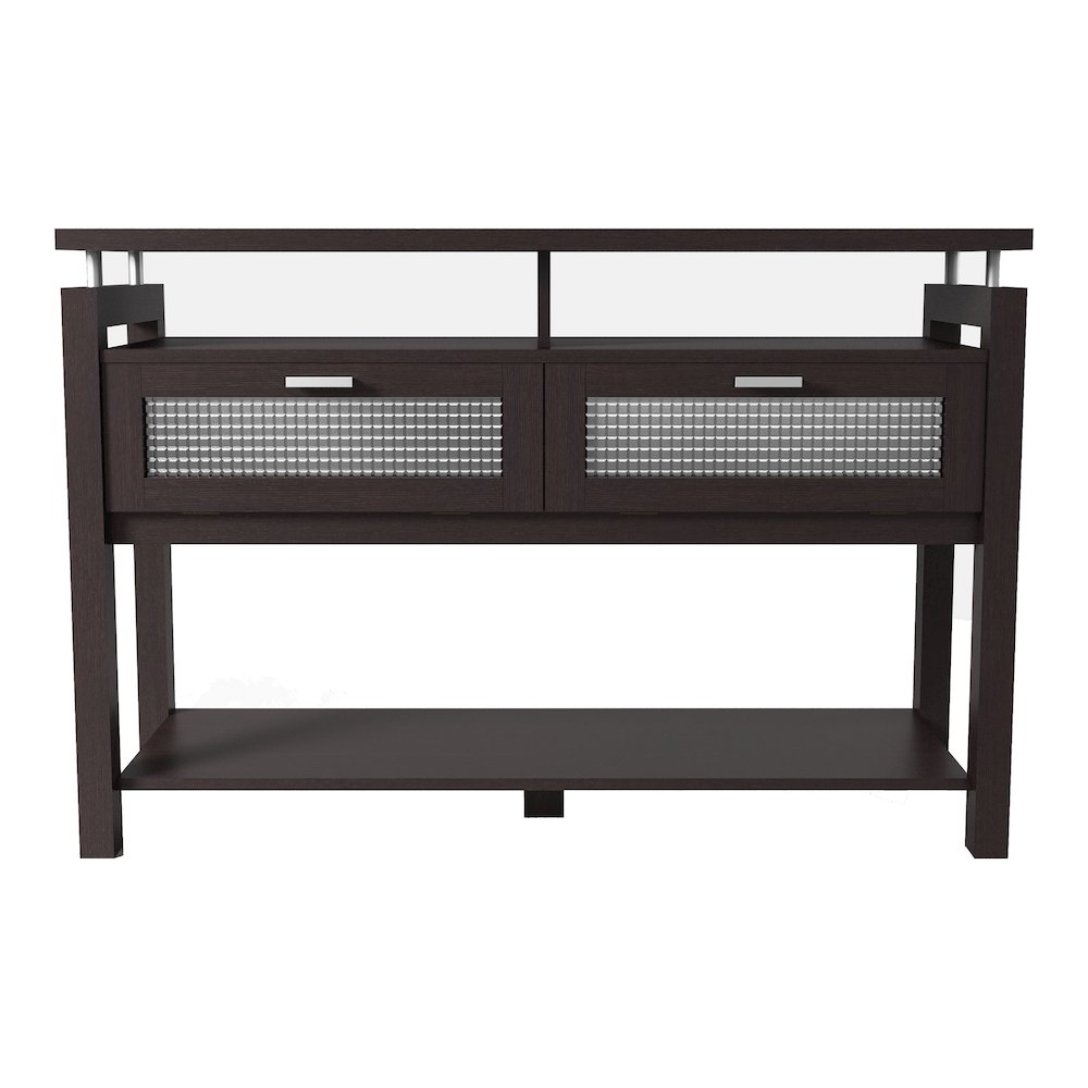 Tayler Contemporary Wood Storage Console Table in Espresso. Picture 2