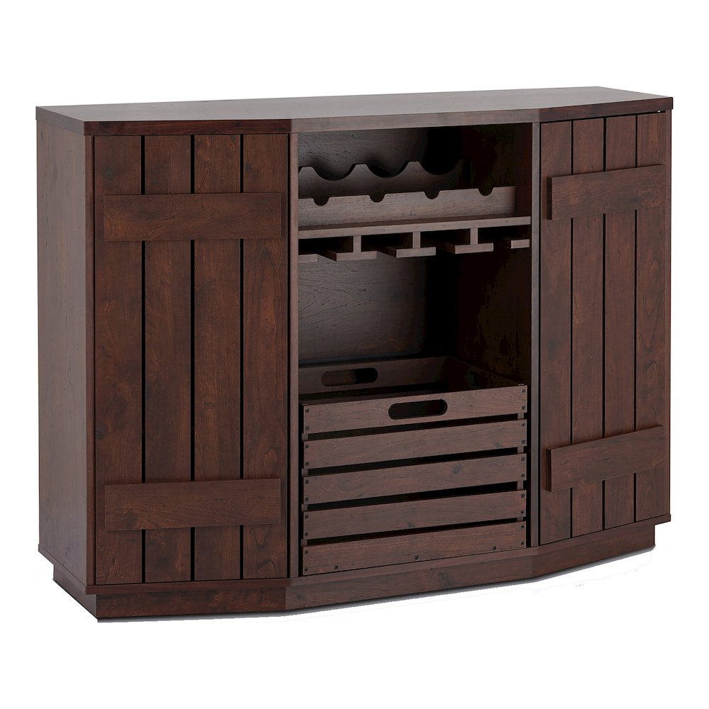 Layfield Wood Multi-Storage Buffet in Vintage Walnut. Picture 1