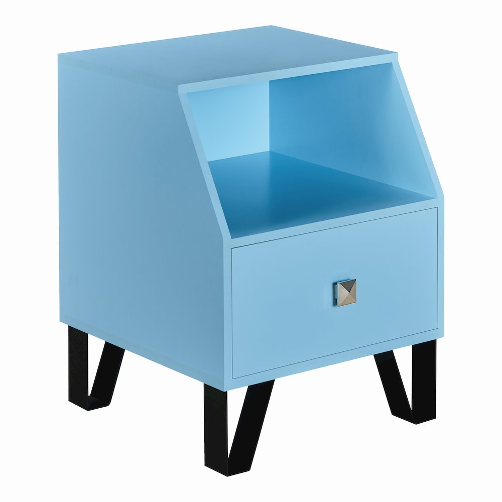 Jilah Modern Wood Storage End Table in Light Blue. Picture 1