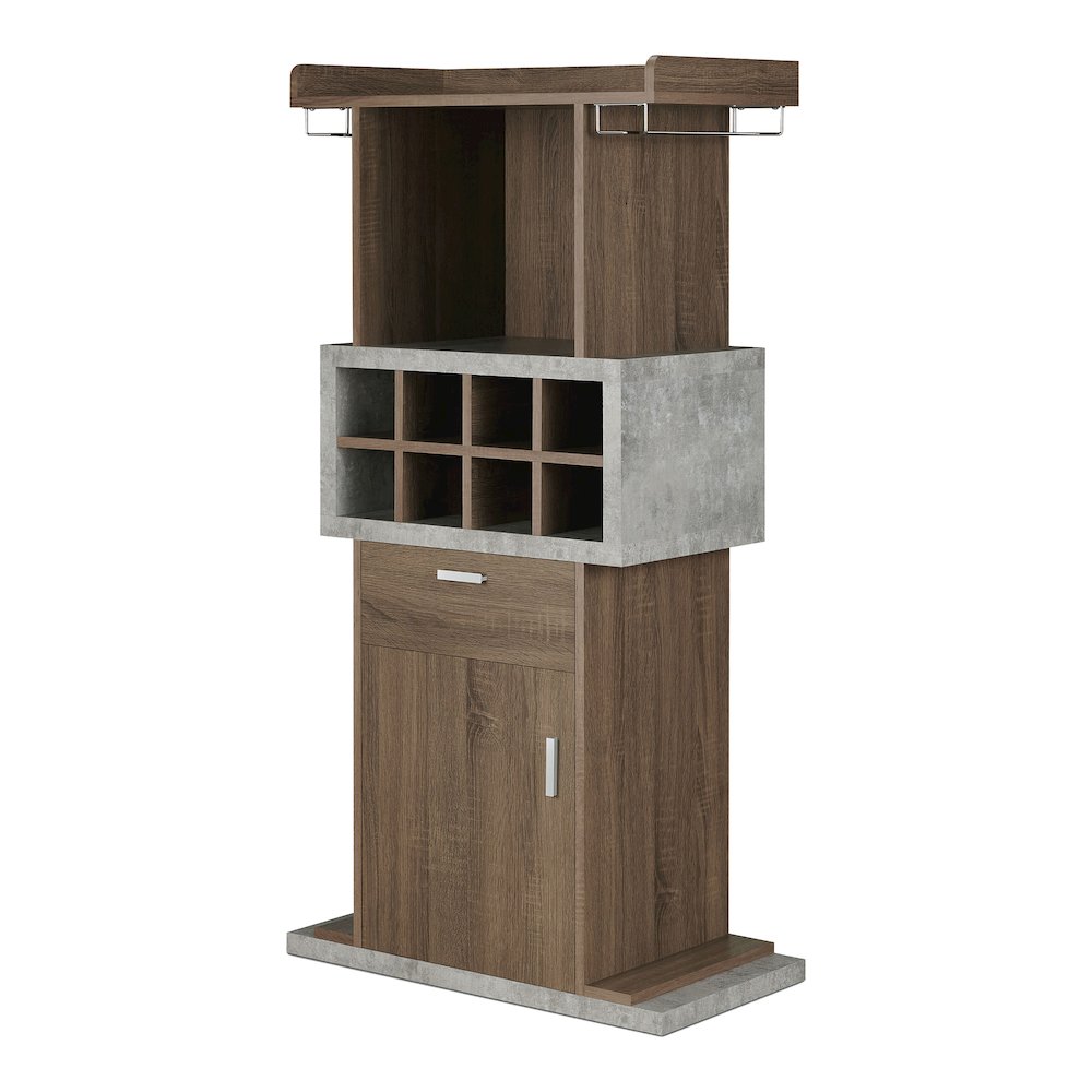 Orville Modern Wood Multi-Storage Buffet in Chestnut Brown. Picture 1
