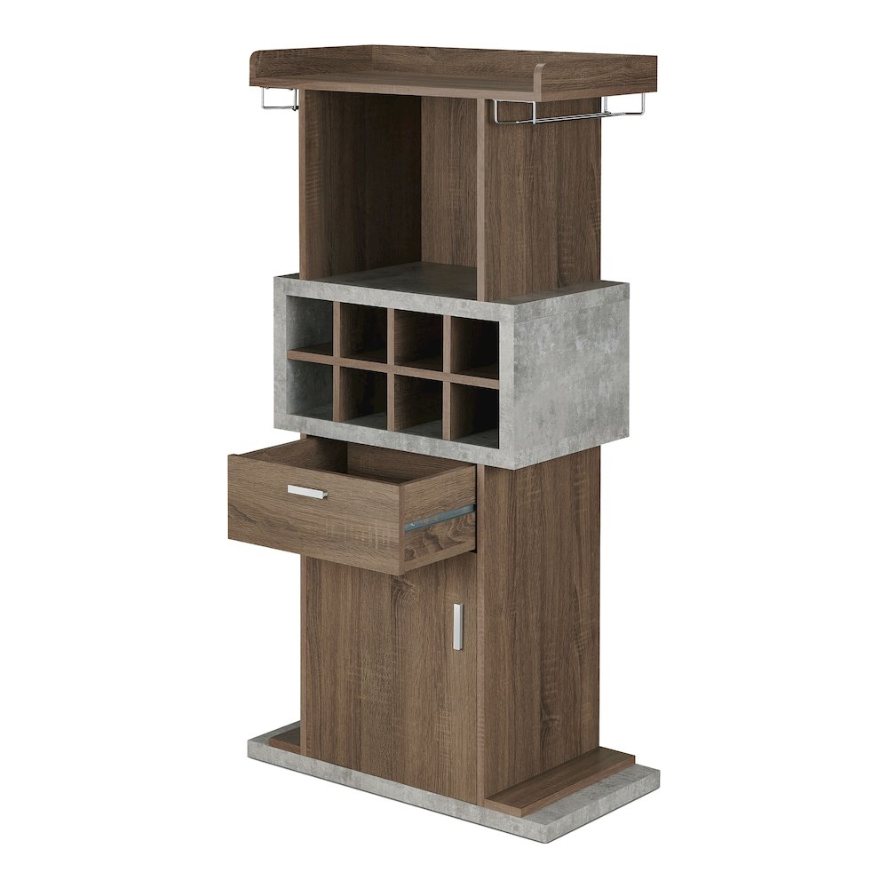 Orville Modern Wood Multi-Storage Buffet in Chestnut Brown. Picture 2