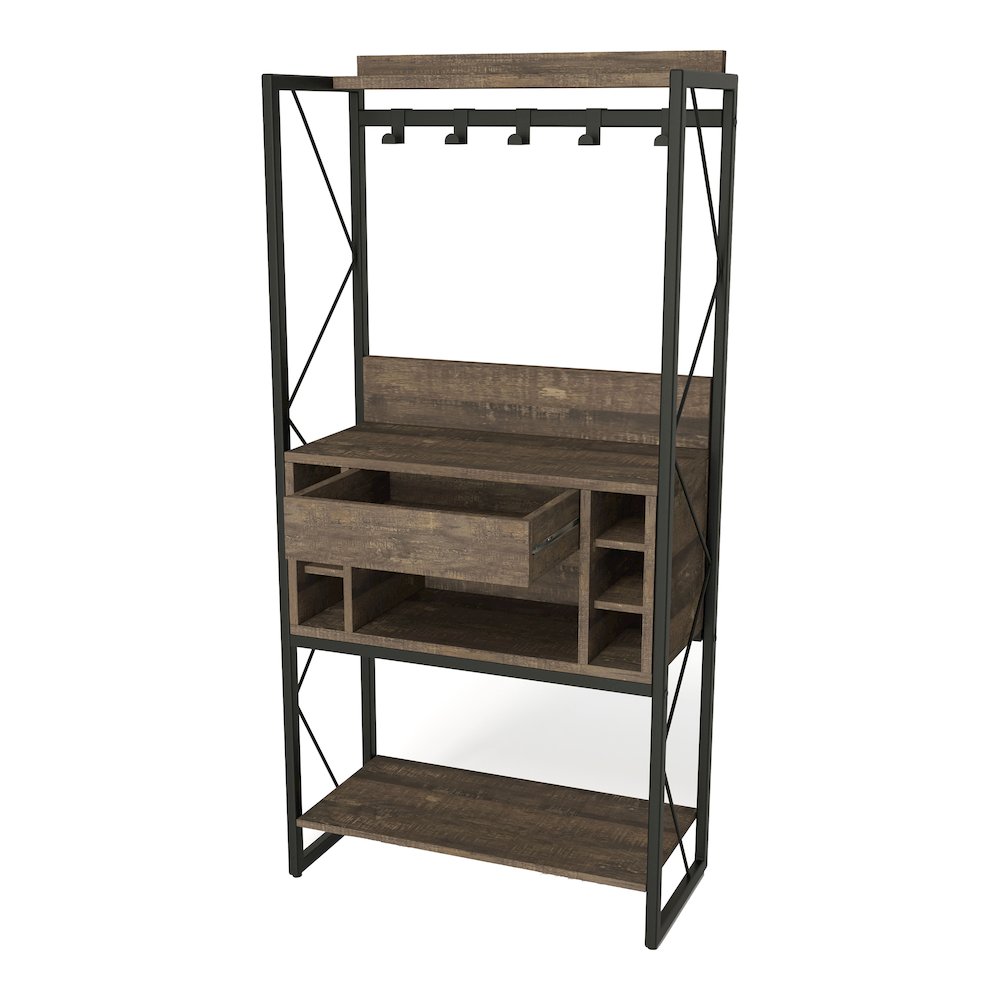 Viven Wood Multi-Storage Baker's Rack in Oak. Picture 1