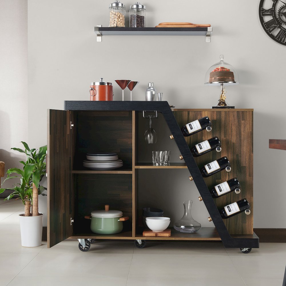 Ando Wood Buffet with Casters in Light Hickory Brown. Picture 4