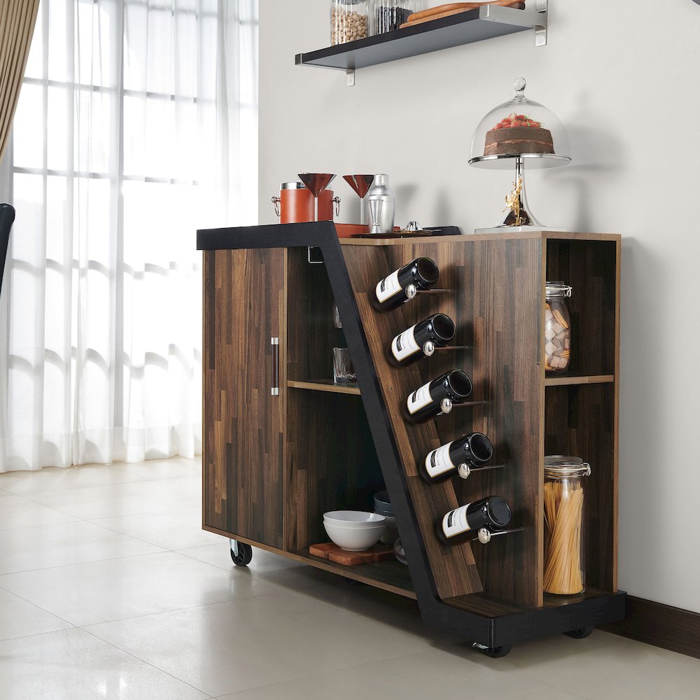 Ando Wood Buffet with Casters in Light Hickory Brown. Picture 5