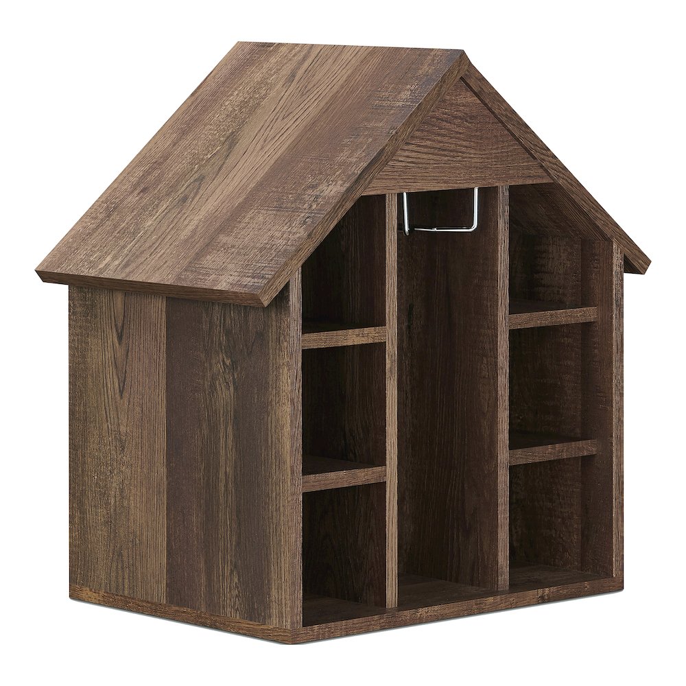 Bales Rustic Wood 6-Bottle Wine Rack in Reclaimed Oak. Picture 4