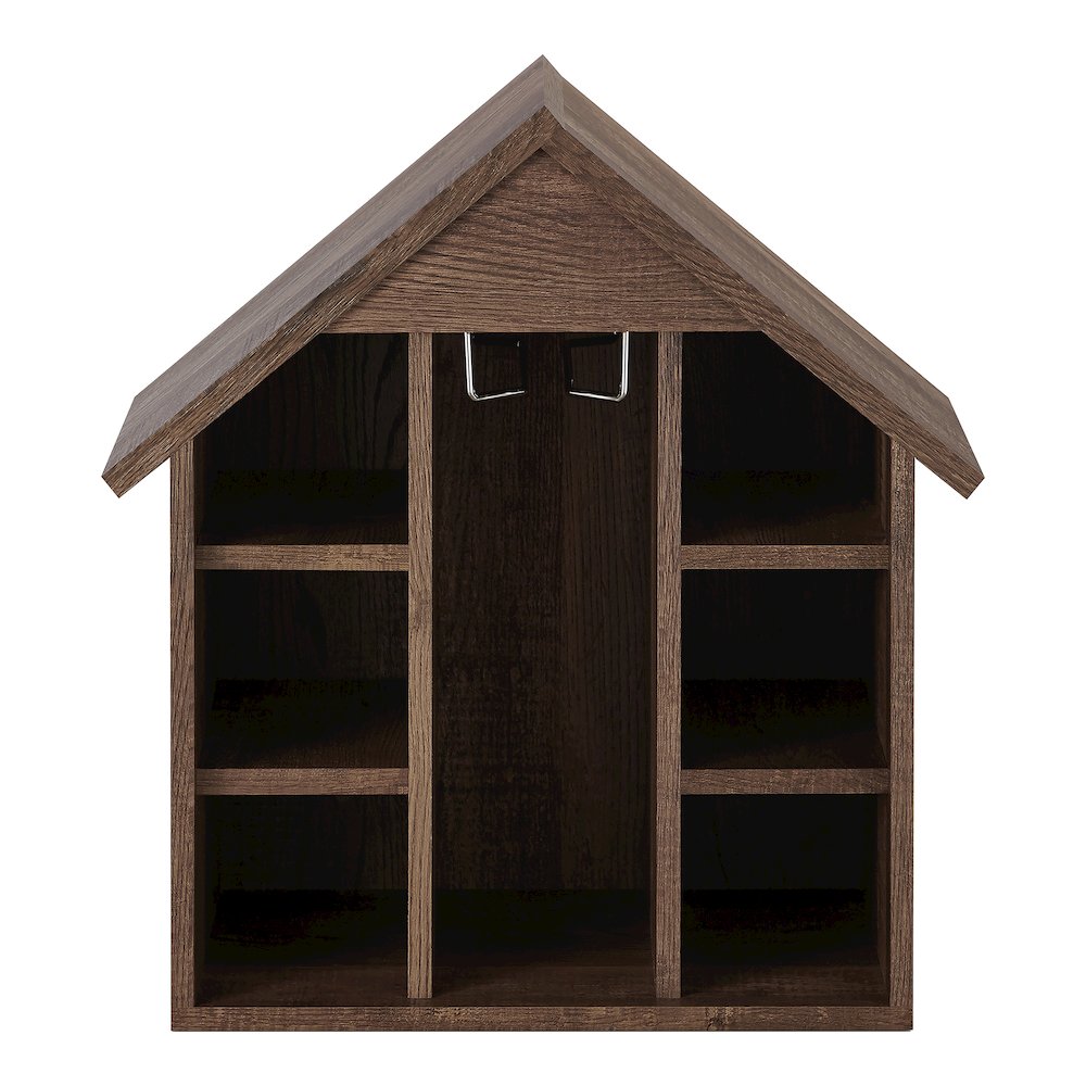 Bales Rustic Wood 6-Bottle Wine Rack in Reclaimed Oak. Picture 1