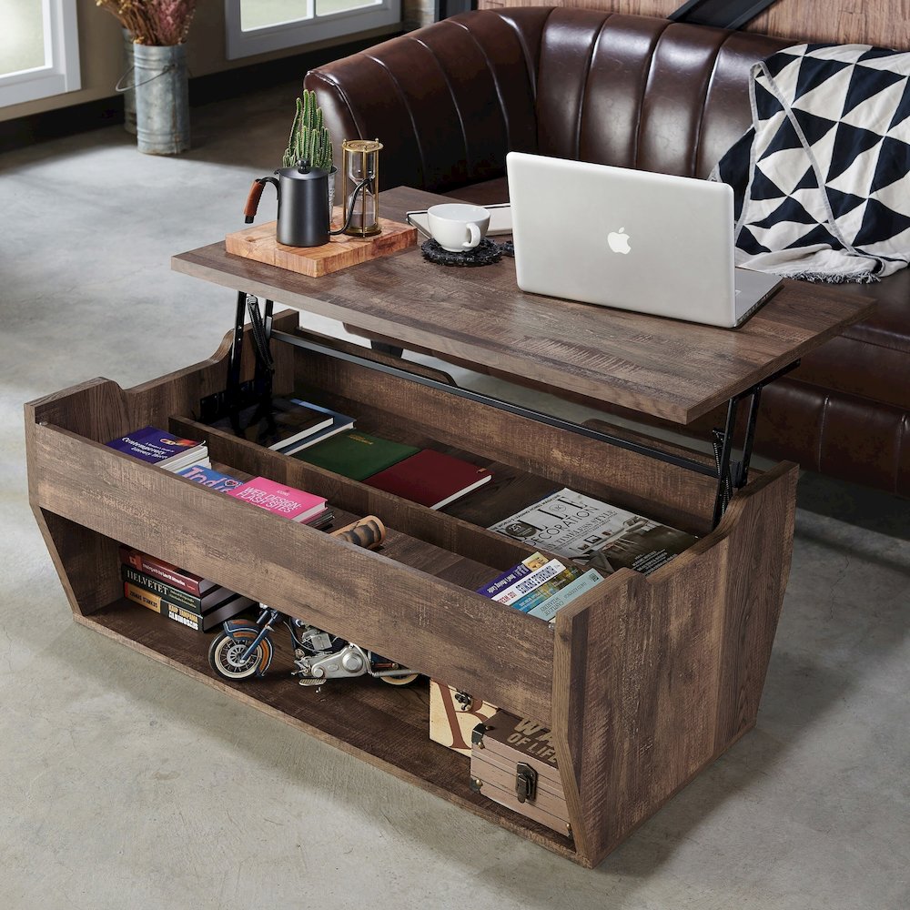Edwards Wood Lift-Top Coffee Table in Reclaimed Oak. Picture 5