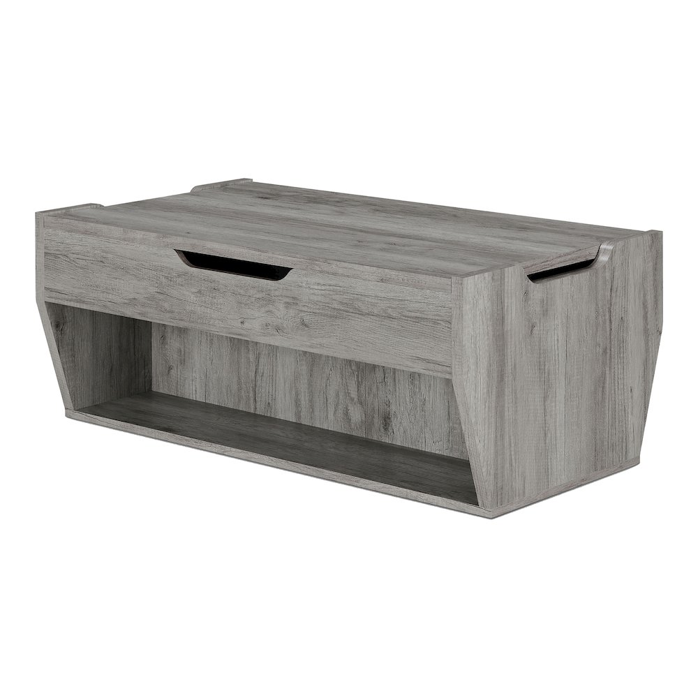 Edwards Wood Lift-Top Coffee Table in Vintage Gray. Picture 1