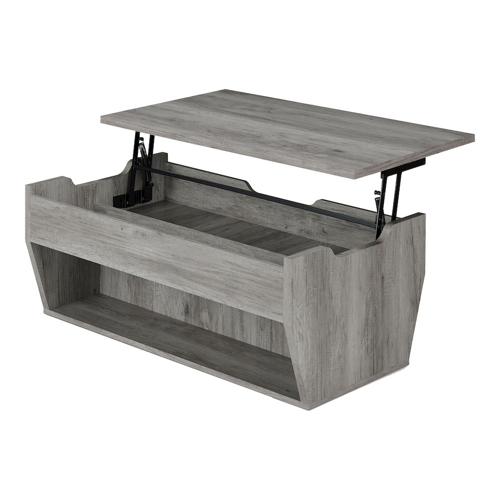 Edwards Wood Lift-Top Coffee Table in Vintage Gray. Picture 3
