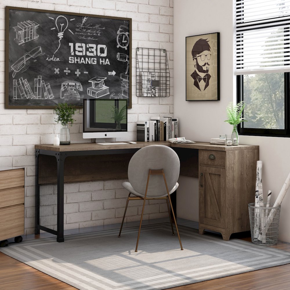 Willetts L-Shape Particle Board 1-Drawer Computer Desk with Storage. Picture 5