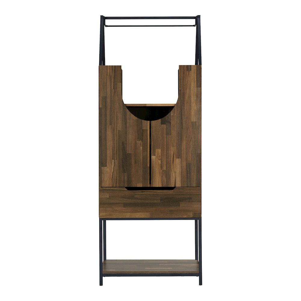 Robble Industrial Wood Wine Cabinet in Light Hickory Brown. Picture 2