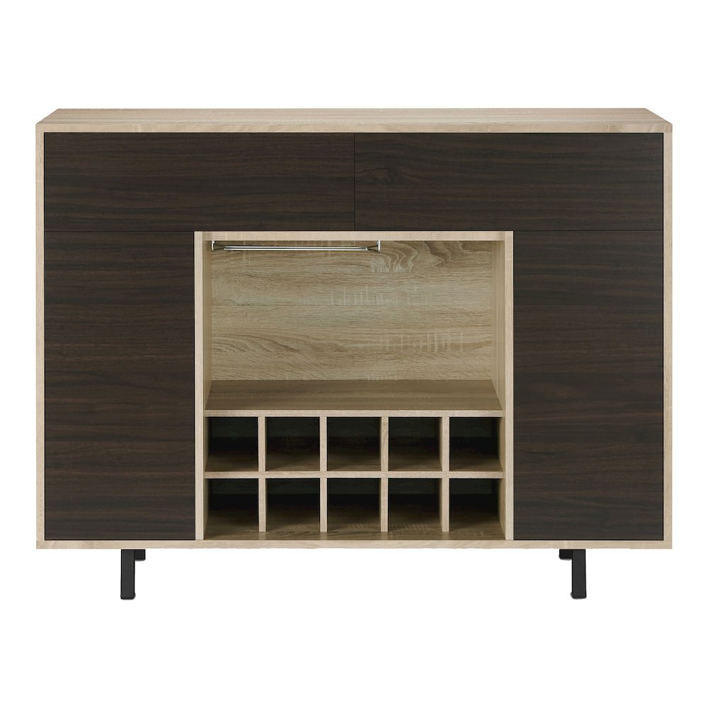 Tarian Wood 10-Bottle Buffet Server in Natural Oak. Picture 1