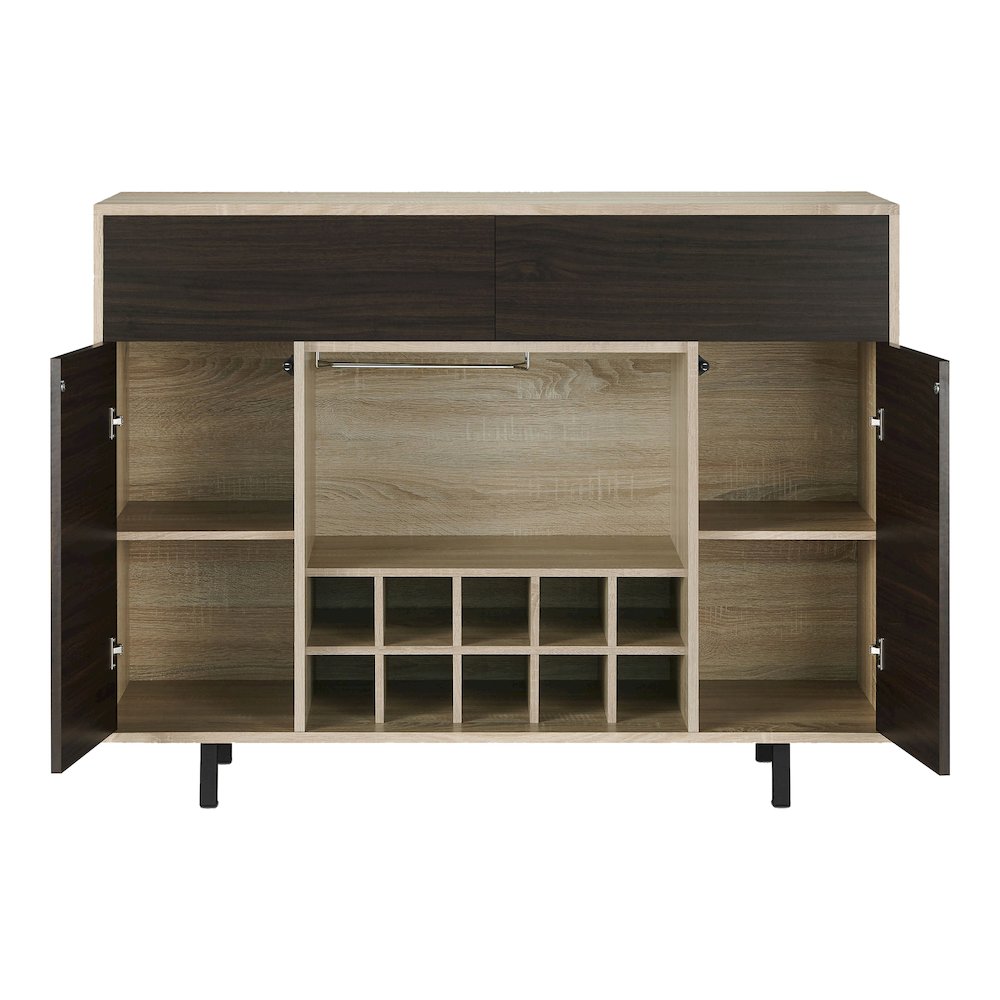 Tarian Wood 10-Bottle Buffet Server in Natural Oak. Picture 2