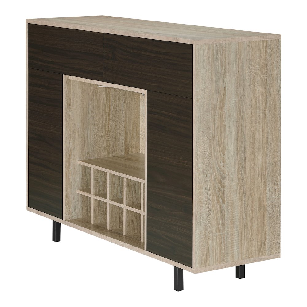 Tarian Wood 10-Bottle Buffet Server in Natural Oak. Picture 3